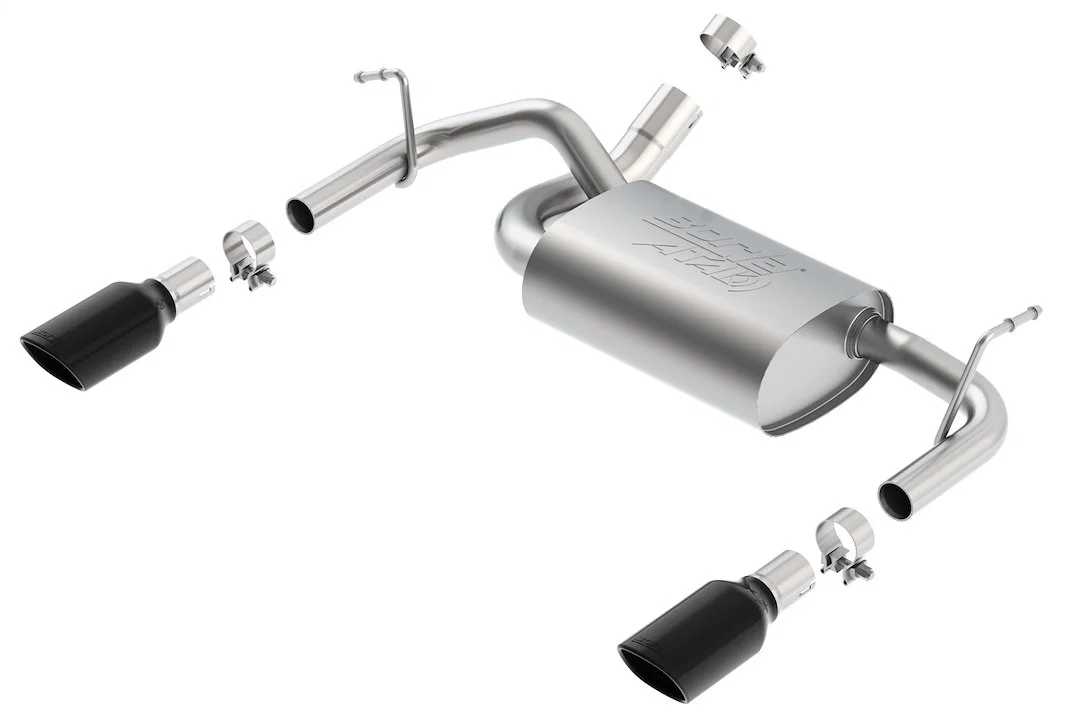 11860BC – BORLA Exhaust System Kit, T-304 Stainless Steel With Muffler 2-1/2 Inch Pipe Diameter to 2 Inch Out Single ...